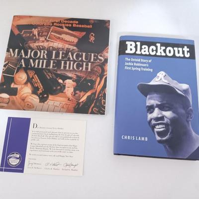 Two Baseball books - Certified Major Leagues of Mile High and Autographed Blackout hardback