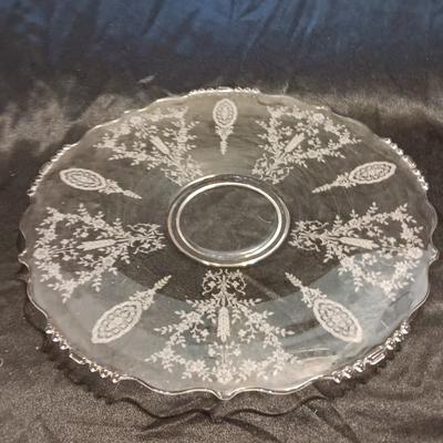 June Night by Tiffen Franciscan, Large Needle Etched Beautiful Platter.