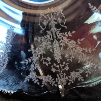 June Night by Tiffen Franciscan, Large Needle Etched Beautiful Platter.
