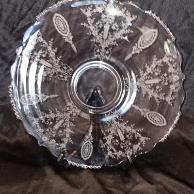 June Night by Tiffen Franciscan, Large Needle Etched Beautiful Platter.