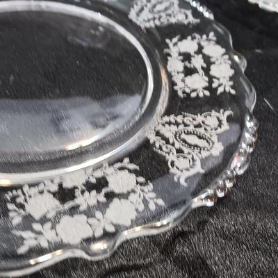 Set of 4 7" plates June Night by Tiffen Franciscan, Needle Etched Beautiful (1 of 2)