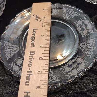 Set of 4 7" plates June Night by Tiffen Franciscan, Needle Etched Beautiful (1 of 2)