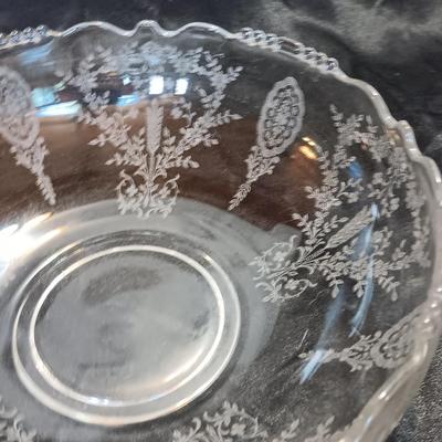 June Night by Tiffen Franciscan, Large Needle Etched Beautiful centerpiece bowl