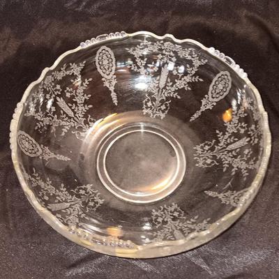 June Night by Tiffen Franciscan, Large Needle Etched Beautiful centerpiece bowl