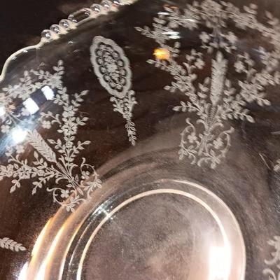 June Night by Tiffen Franciscan, Large Needle Etched Beautiful centerpiece bowl