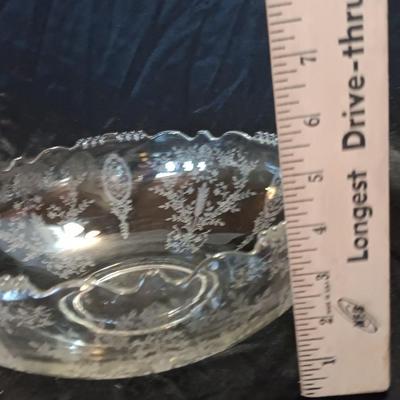 June Night by Tiffen Franciscan, Large Needle Etched Beautiful centerpiece bowl