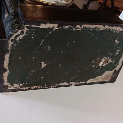 Stunning Antique Japy Freres Black Marble and Slate French Mantle Clock