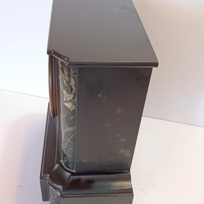 Stunning Antique Japy Freres Black Marble and Slate French Mantle Clock