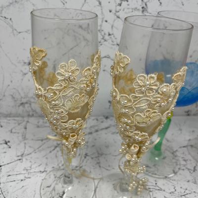 Decorated wine & champagne glasses