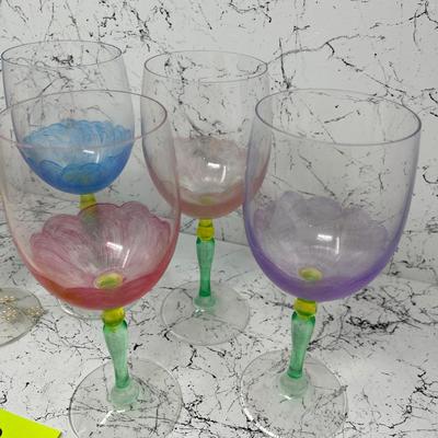 Decorated wine & champagne glasses
