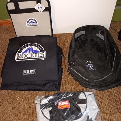 Colorado Rockies seat cushion / bag with other Rockies bags
