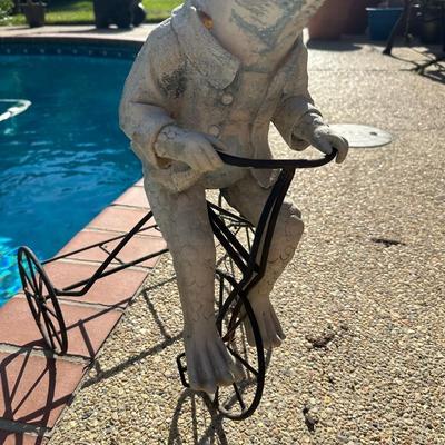 Plastic Frog on Metal Tricycle  (see description)