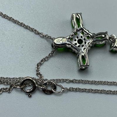 Colorful Gemstone Cross Pendants on 14K & 925 (B3-HS)