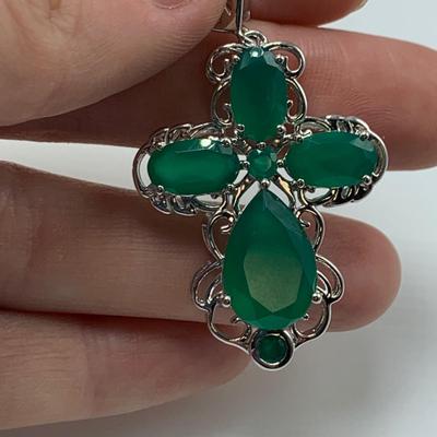 Colorful Gemstone Cross Pendants on 14K & 925 (B3-HS)