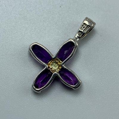 Colorful Gemstone Cross Pendants on 14K & 925 (B3-HS)