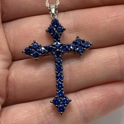 Colorful Gemstone Cross Pendants on 14K & 925 (B3-HS)