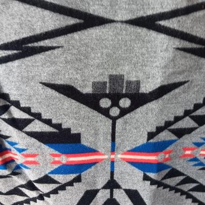 Beautiful Reversible Native design Beaver State Pendleton wool blanket and matching throw pillow