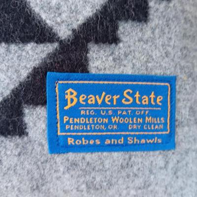 Beautiful Reversible Native design Beaver State Pendleton wool blanket and matching throw pillow