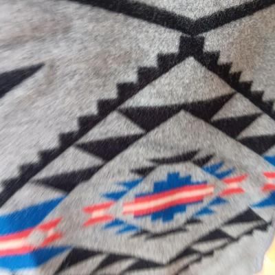 Beautiful Reversible Native design Beaver State Pendleton wool blanket and matching throw pillow