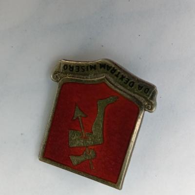 Army Medical Regiment -Da Dextram Misero WWII Sterling by Blackinton -Norway pendant - Lapel pin Veterans of war