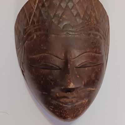 Authentic African Hand Carved Wood Face Mask, Wall Hanging Home Decor