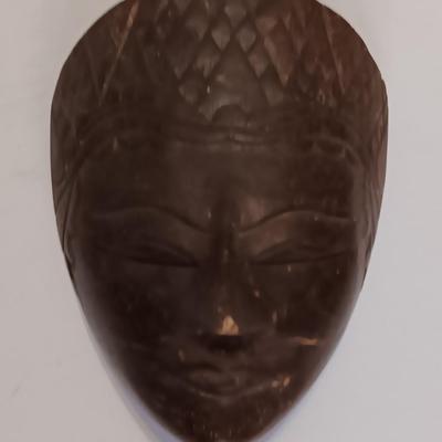 Authentic African Hand Carved Wood Face Mask, Wall Hanging Home Decor