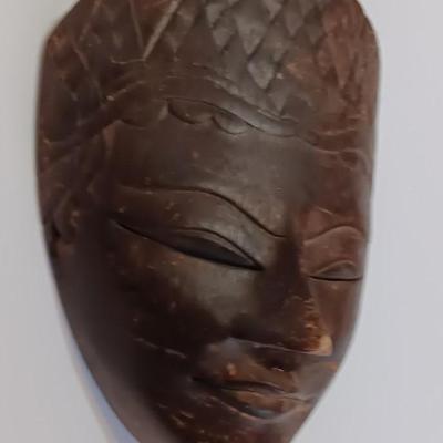 Authentic African Hand Carved Wood Face Mask, Wall Hanging Home Decor