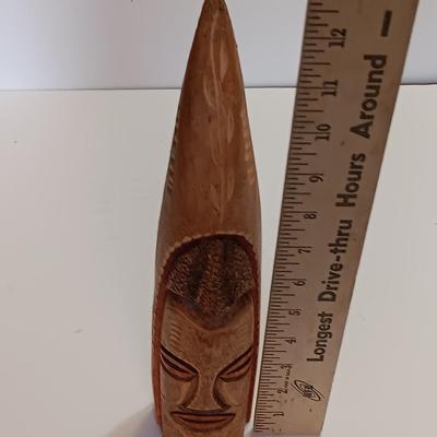 African wood carving and small Panda carved pencil sharpener