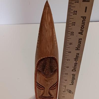 African wood carving and small Panda carved pencil sharpener