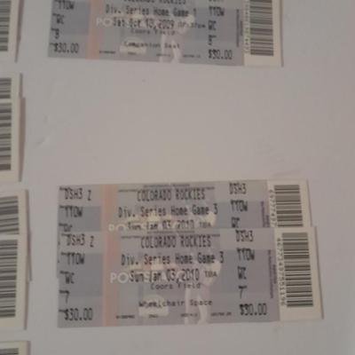 Colorado Rockies Season tickets NLCS - Div. season - NLDS 2010 2009- 2010-  2018