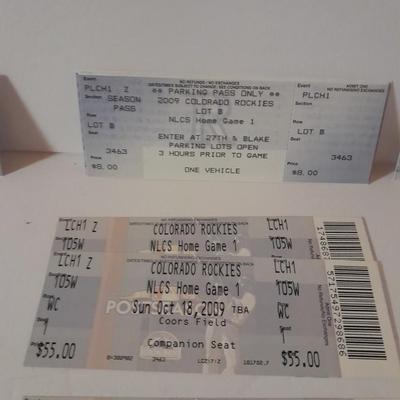 Colorado Rockies Season tickets NLCS - Div. season - NLDS 2010 2009- 2010-  2018