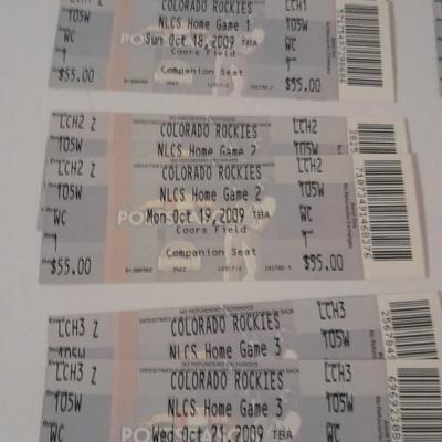 Colorado Rockies Season tickets NLCS - Div. season - NLDS 2010 2009- 2010-  2018