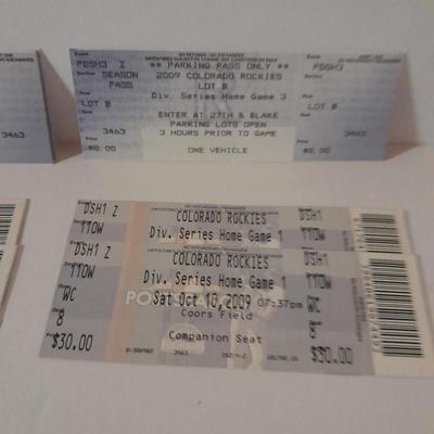 Colorado Rockies Season tickets NLCS - Div. season - NLDS 2010 2009- 2010-  2018