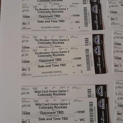 Colorado Rockies Tickets World series TBD - Tie Breakers - game 1-4 2009 Season tickets