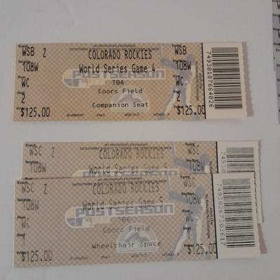 Colorado Rockies Tickets World series TBD - Tie Breakers - game 1-4 2009 Season tickets