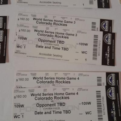 Colorado Rockies Tickets World series TBD - Tie Breakers - game 1-4 2009 Season tickets