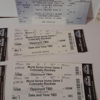Colorado Rockies Tickets World series TBD - Tie Breakers - game 1-4 2009 Season tickets