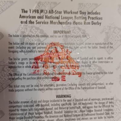 Colorado Rockies Apparel with Colorado Rockies All-star Workout 1998 ticket