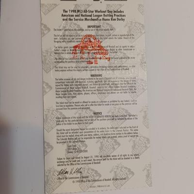 Colorado Rockies Apparel with Colorado Rockies All-star Workout 1998 ticket