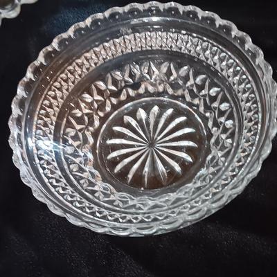 Large Pressed glass Bowl with other glassware