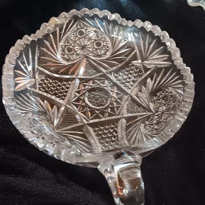 Large Pressed glass Bowl with other glassware