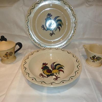 Poppy trail rooster dishes