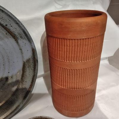 Kitchen pottery pieces some signed