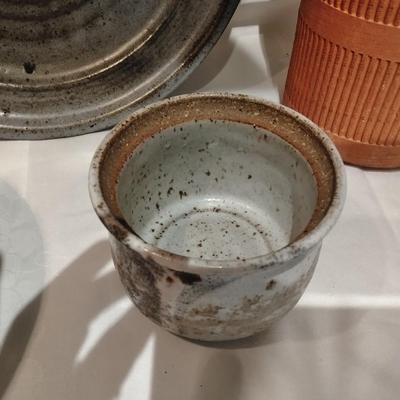 Kitchen pottery pieces some signed