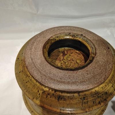 Pottery pot with lid and drip plate