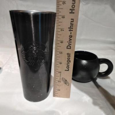 Three Starbucks mugs