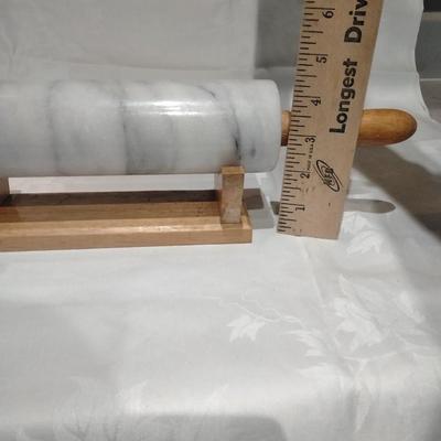 Marble rolling pin and round Marble lazy Susan