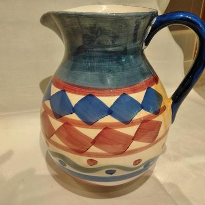 Ceramic water pitcher with clay dish
