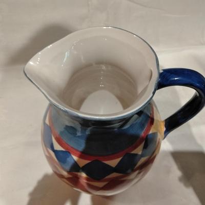 Ceramic water pitcher with clay dish