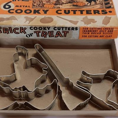 Vintage metal Cookie cutters Trick or Treat Cooky Cutters and others